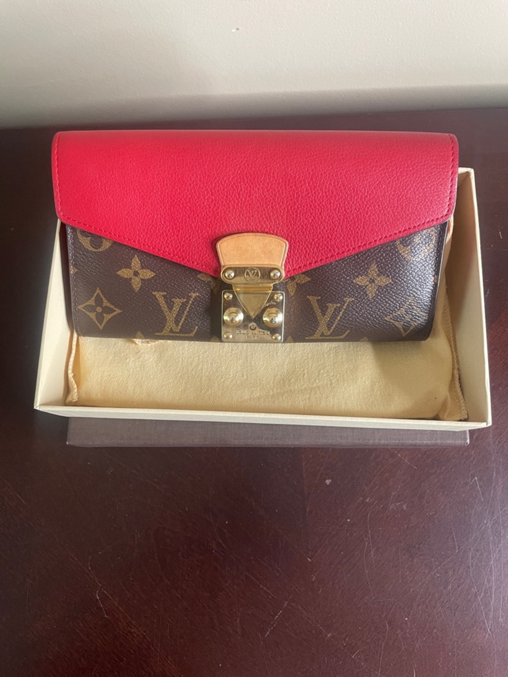 Louis Vuitton Red Monogram Pallas Wallet